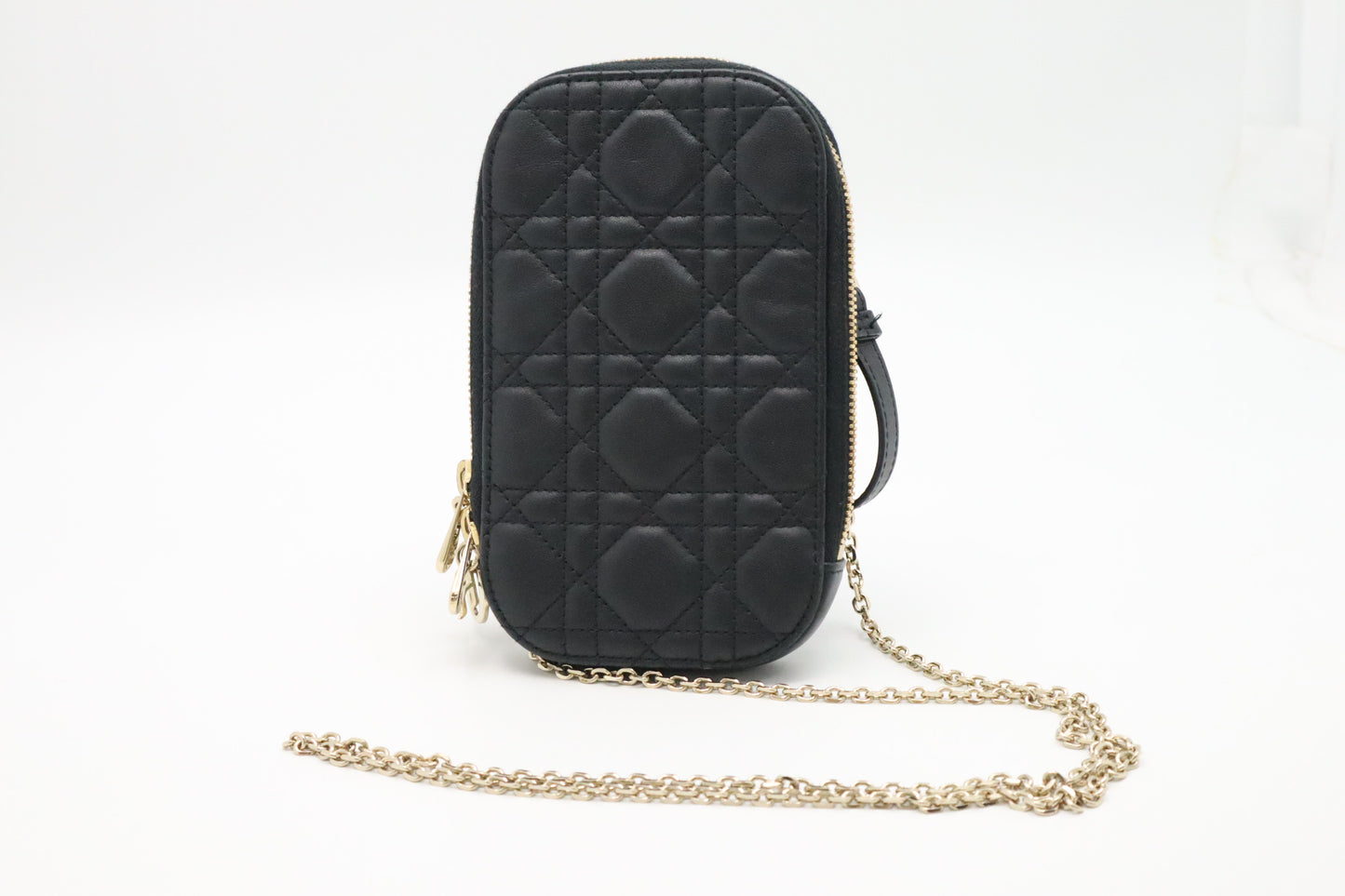 Dior Call In Dior Phone Case Bag in Black Cannage Leather