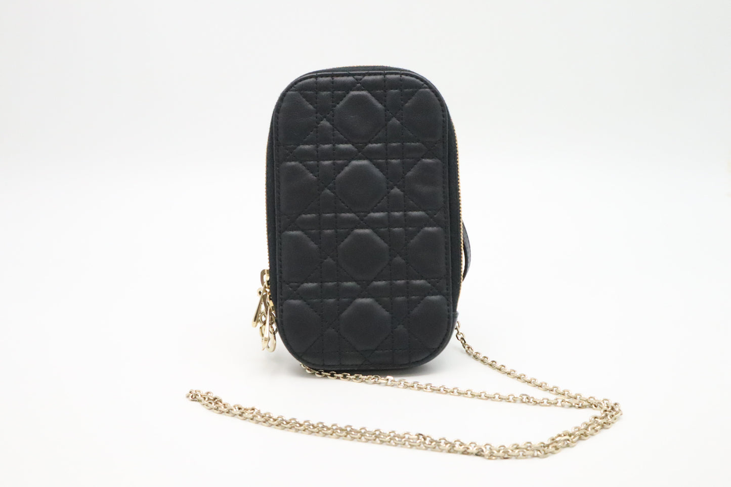 Dior Call In Dior Phone Case Bag in Black Cannage Leather