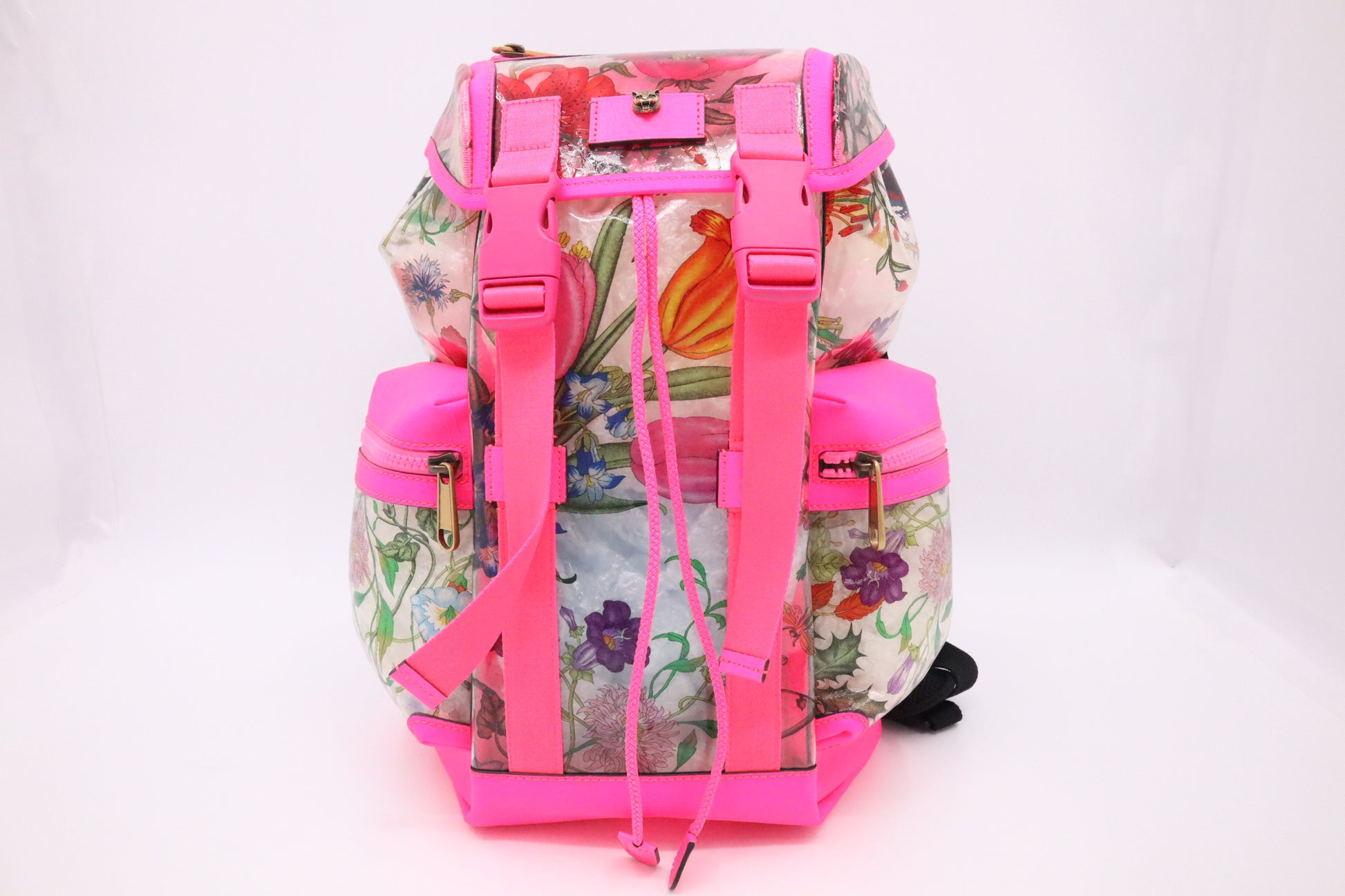 Gucci Backpack in Floral PVC and Neon Pink Leather – Weekly Lux Drop
