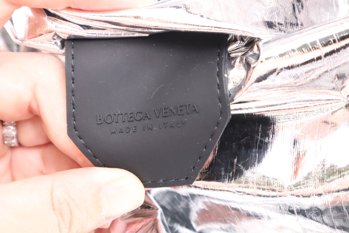 Bottega Veneta Tent Truck Backpack in Black Patent Leather