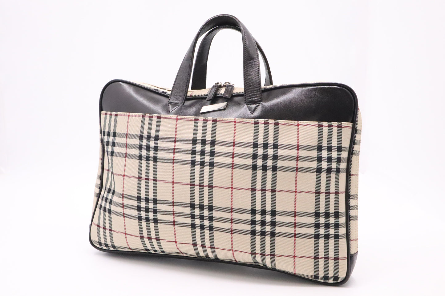 Burberry Business Bag in Beige Check Canvas