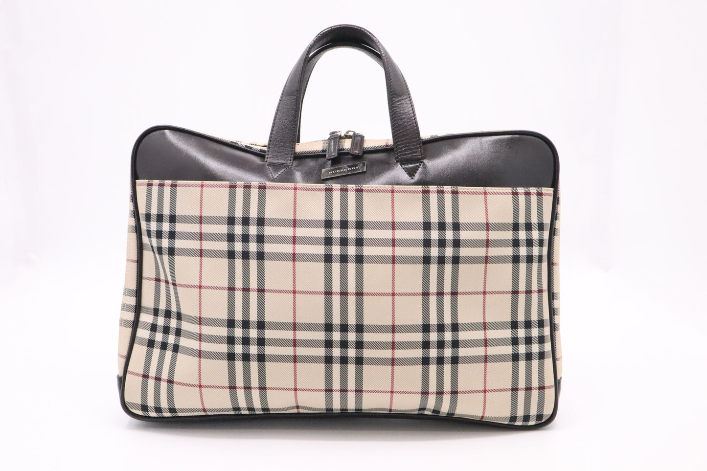 Burberry Business Bag in Beige Check Canvas