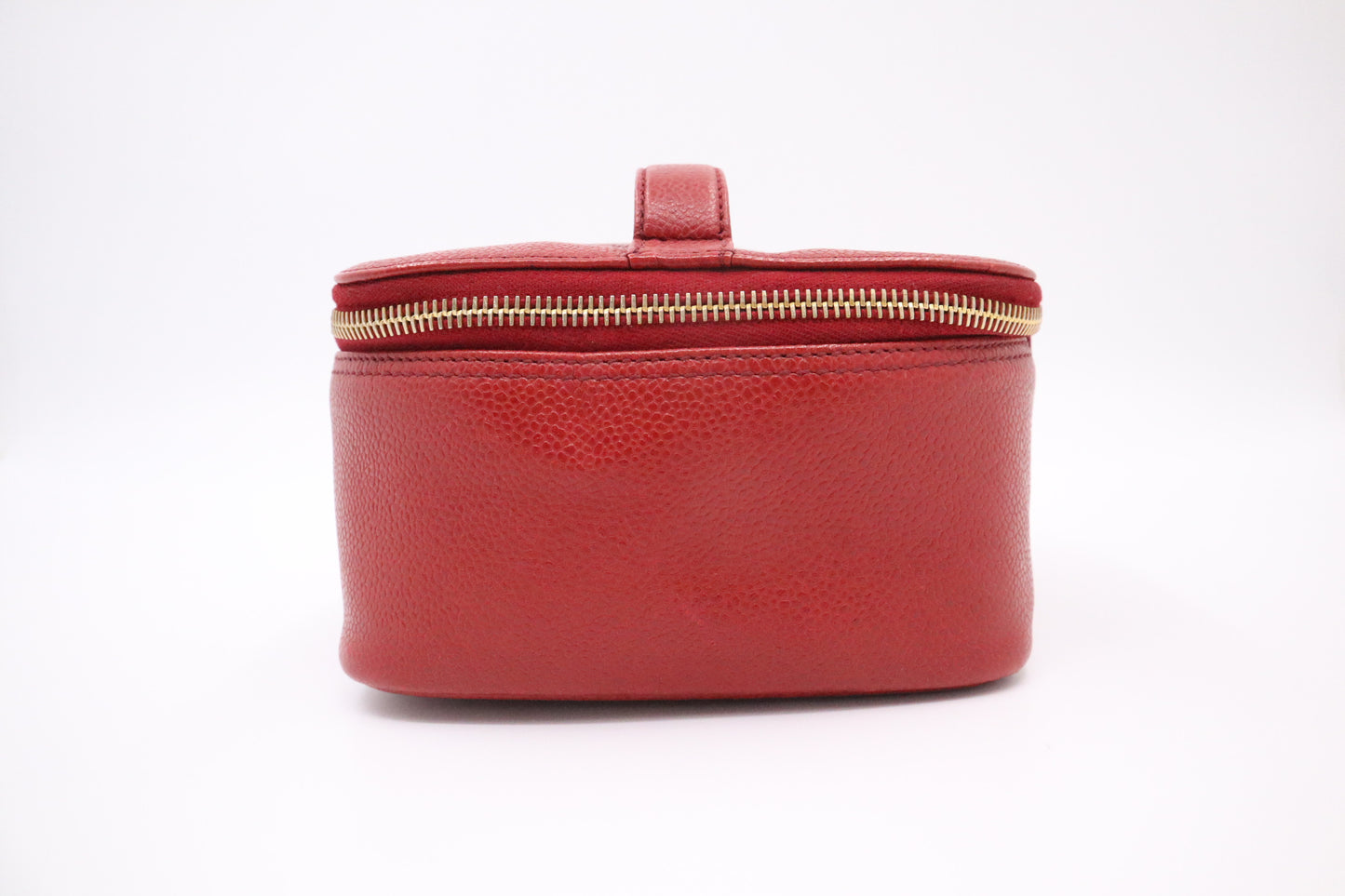 Chanel Vanity Pouch in Red Caviar Leather
