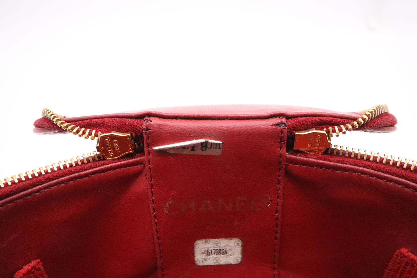 Chanel Vanity Pouch in Red Caviar Leather