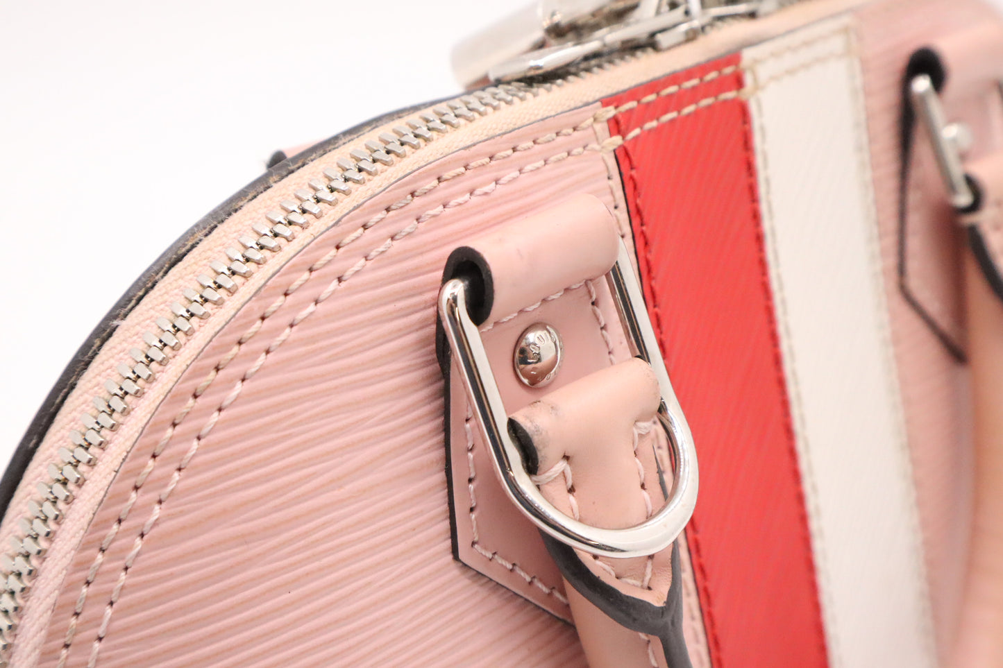 Louis Vuitton Alma BB in Pink Red & White Epi Leather