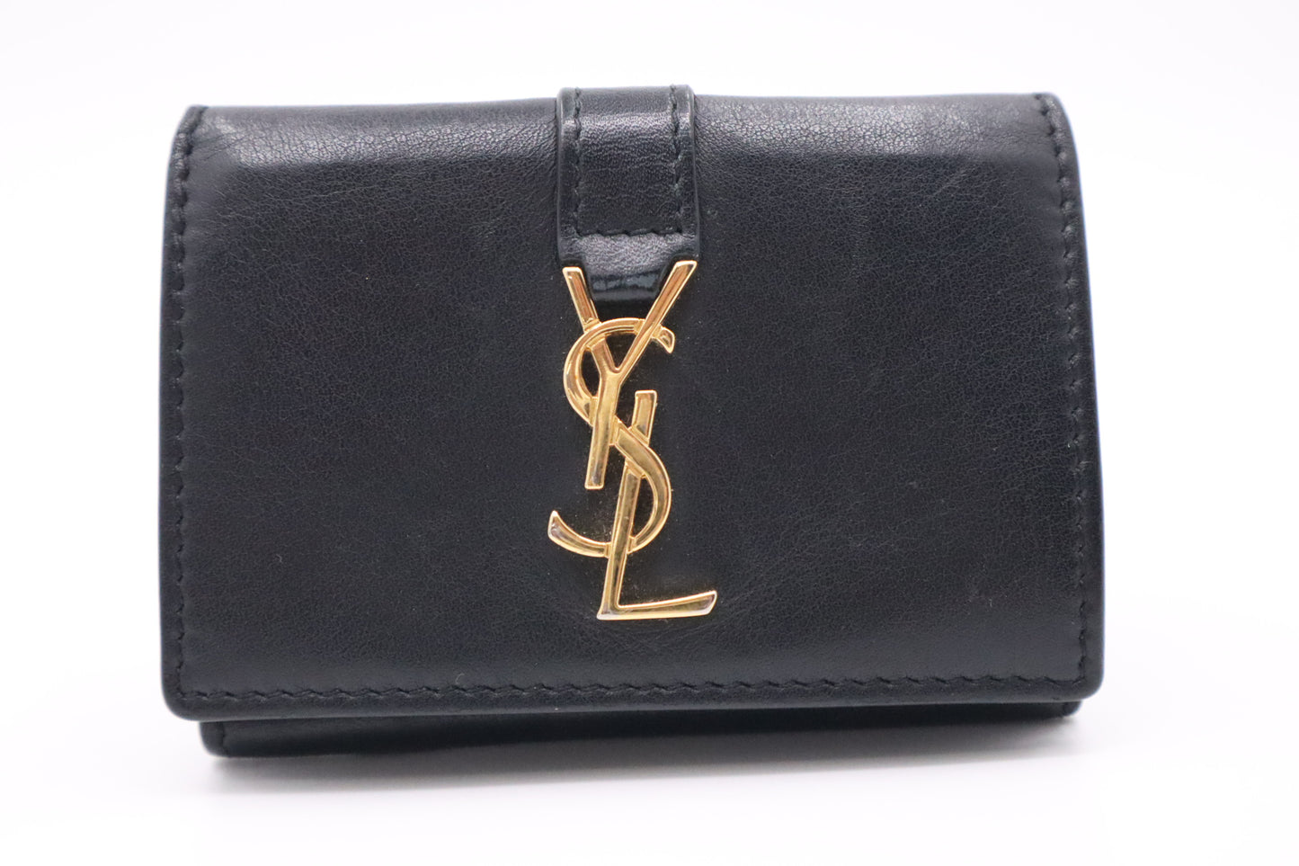 YSL Saint Laurent Compact Wallet in Black Leather
