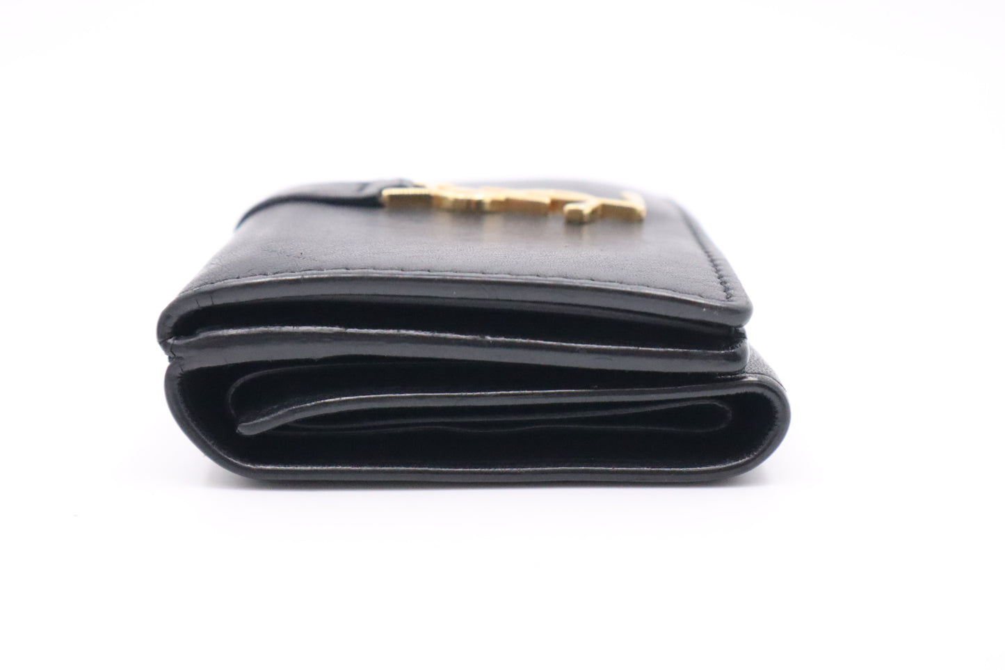 YSL Saint Laurent Compact Wallet in Black Leather