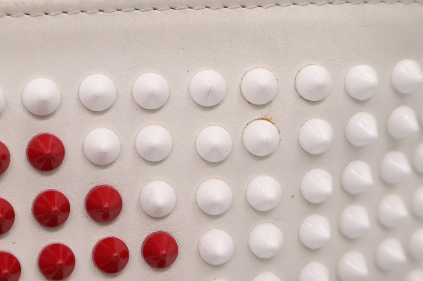 Louboutin Loubiposh Valentines Clutch in White Leather