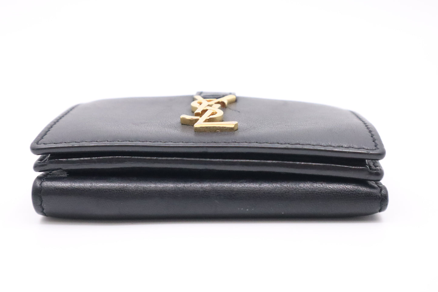 YSL Saint Laurent Compact Wallet in Black Leather