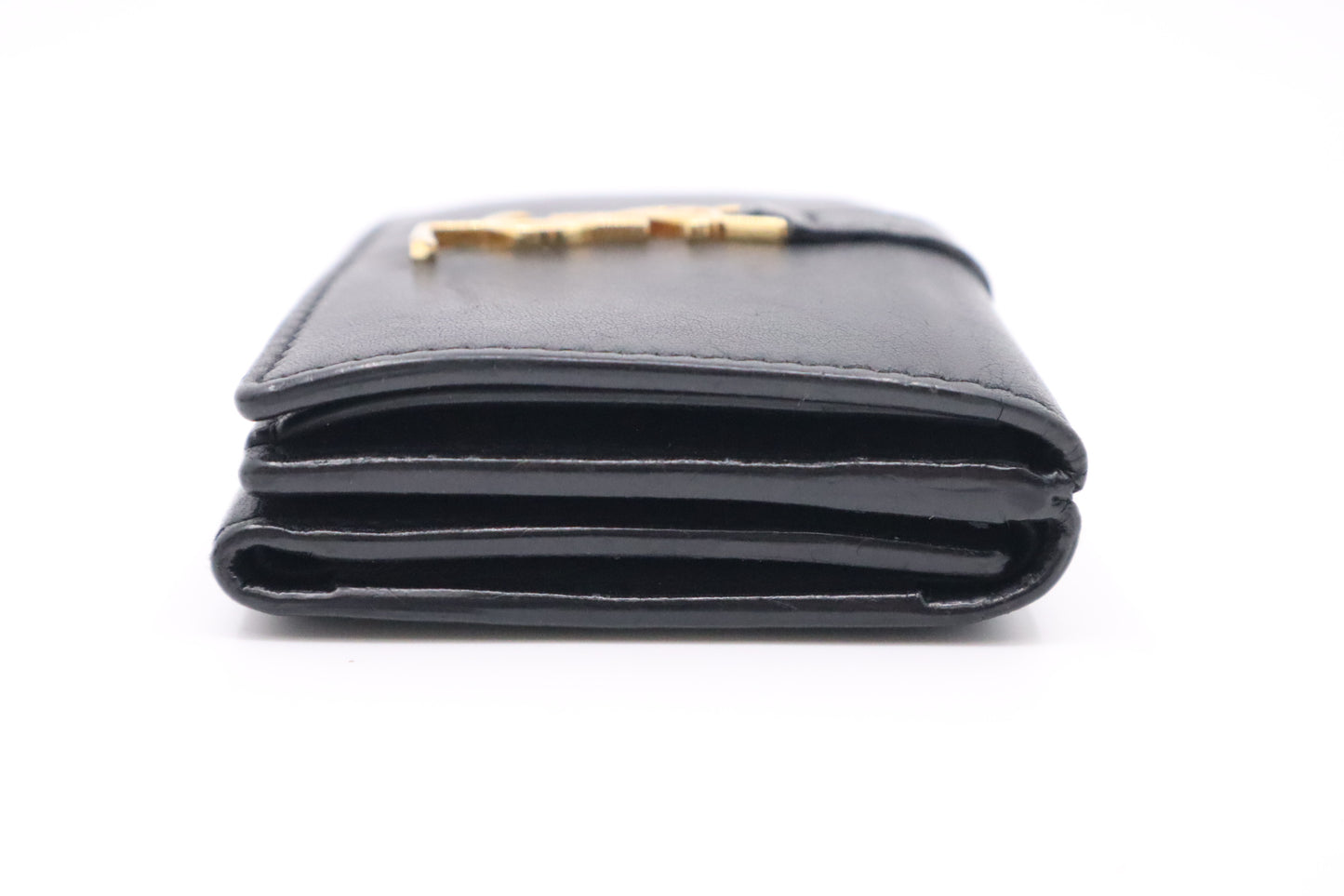 YSL Saint Laurent Compact Wallet in Black Leather