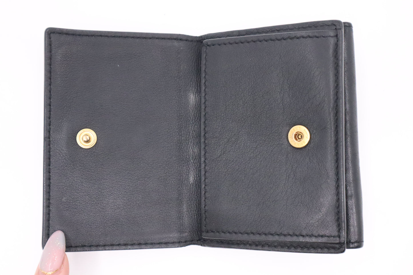 YSL Saint Laurent Compact Wallet in Black Leather