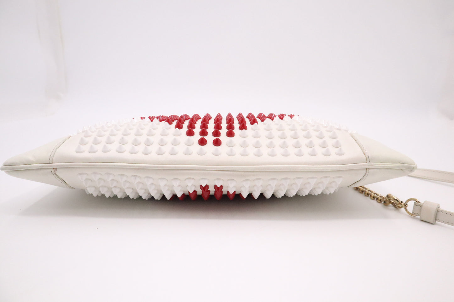 Louboutin Loubiposh Valentines Clutch in White Leather