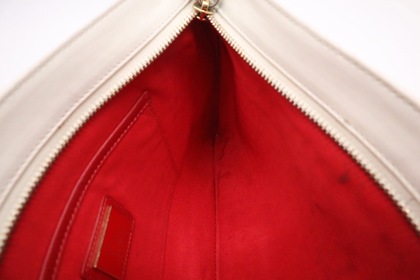 Louboutin Loubiposh Valentines Clutch in White Leather