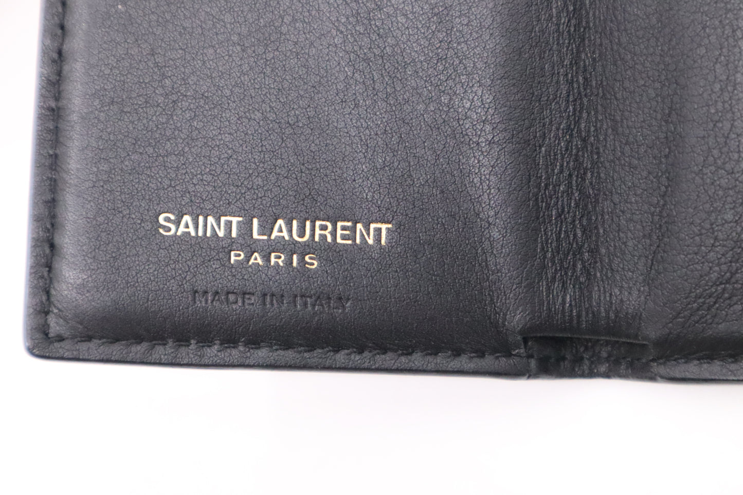 YSL Saint Laurent Compact Wallet in Black Leather