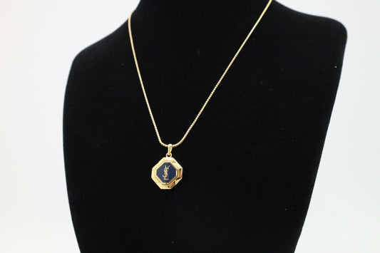 YSL Navy Blue Necklace