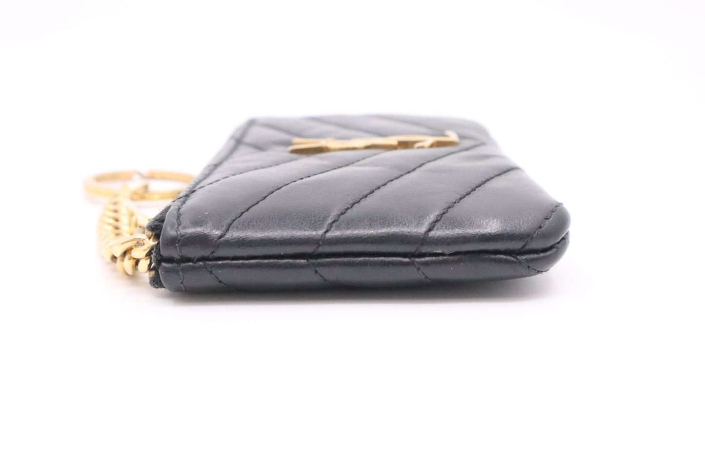 YSL Saint Laurent Key Case in Dark Blue Leather