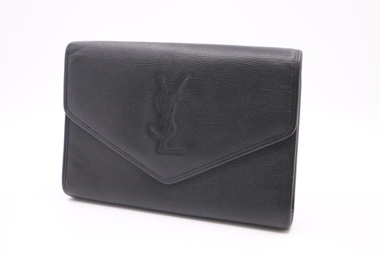 YSL Saint Laurent Clutch in Black Leather