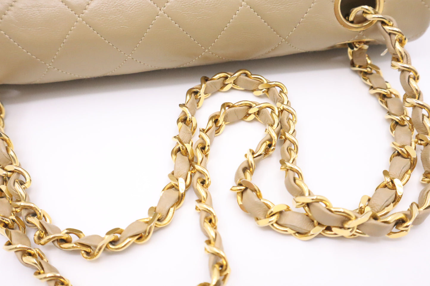 Chanel Small Double Flap in Dark Beige