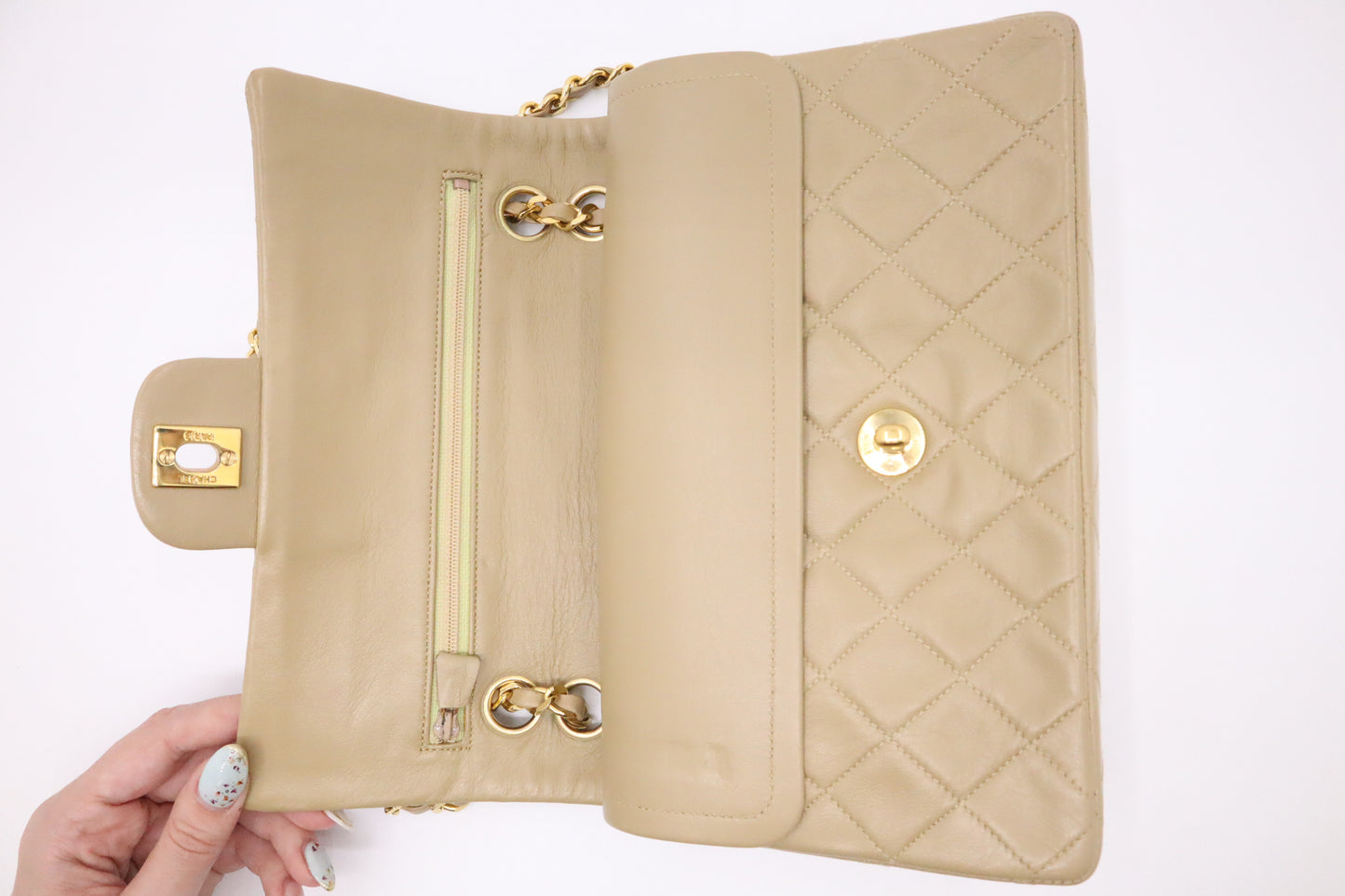 Chanel Small Double Flap in Dark Beige