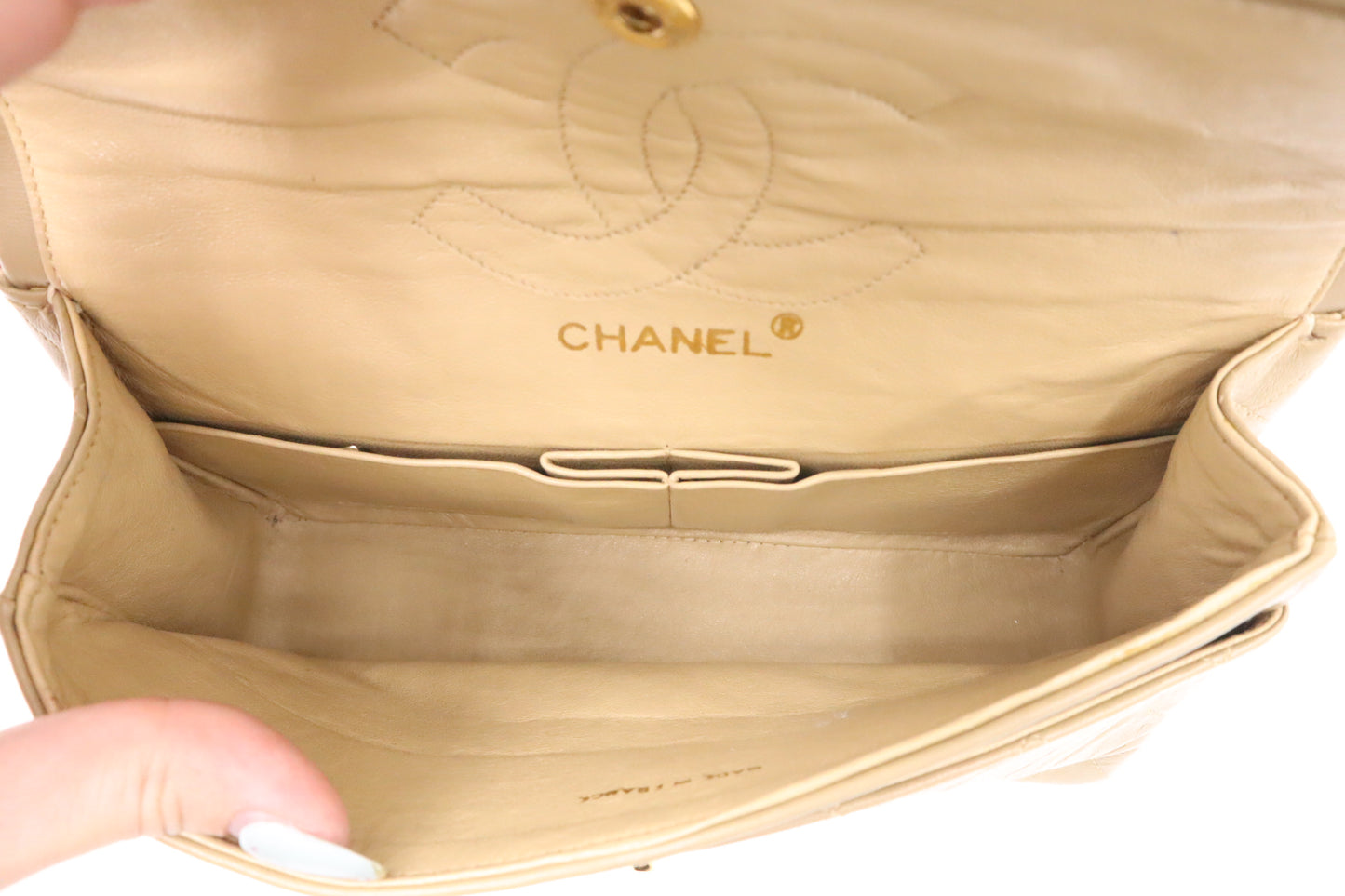 Chanel Small Double Flap in Dark Beige