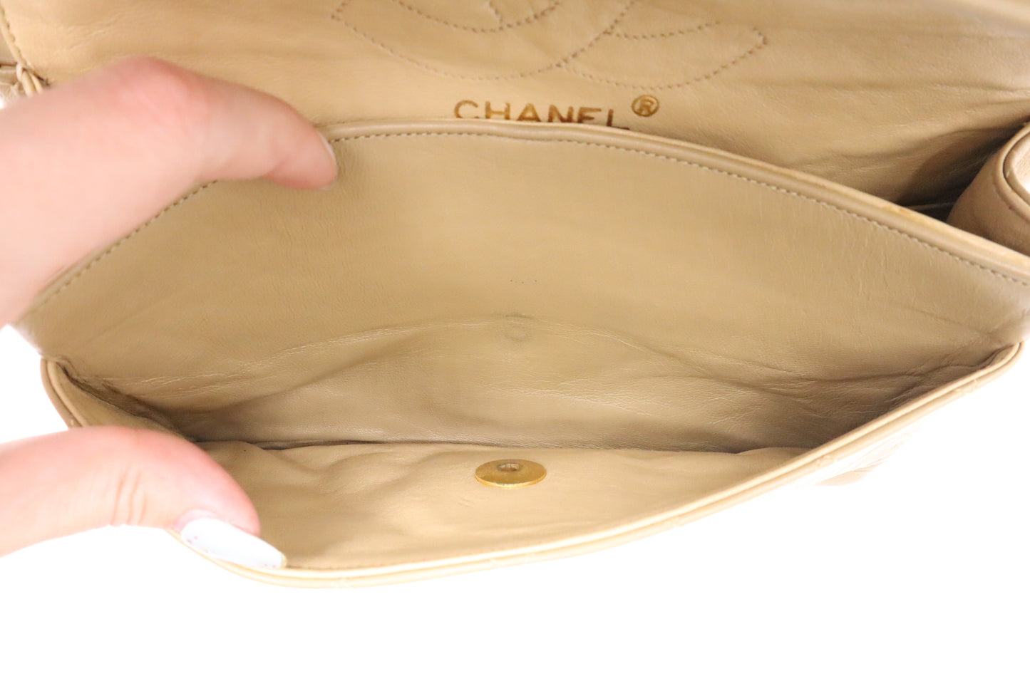 Chanel Small Double Flap in Dark Beige