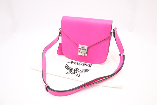 MCM Crossbody Bag in Hot Pink Leather