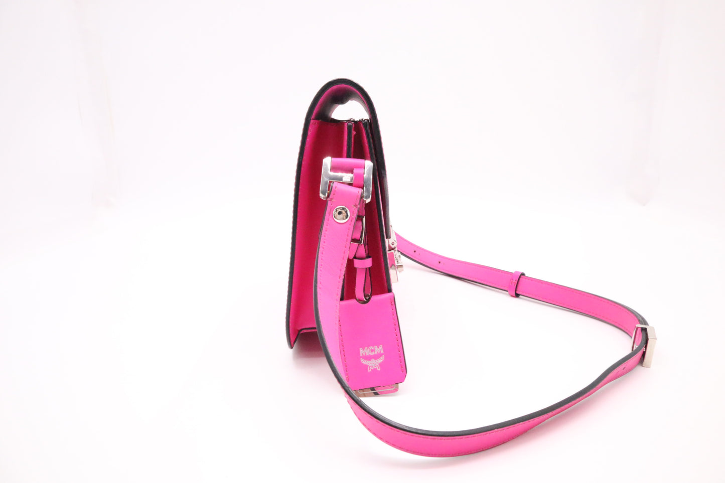 MCM Crossbody Bag in Hot Pink Leather