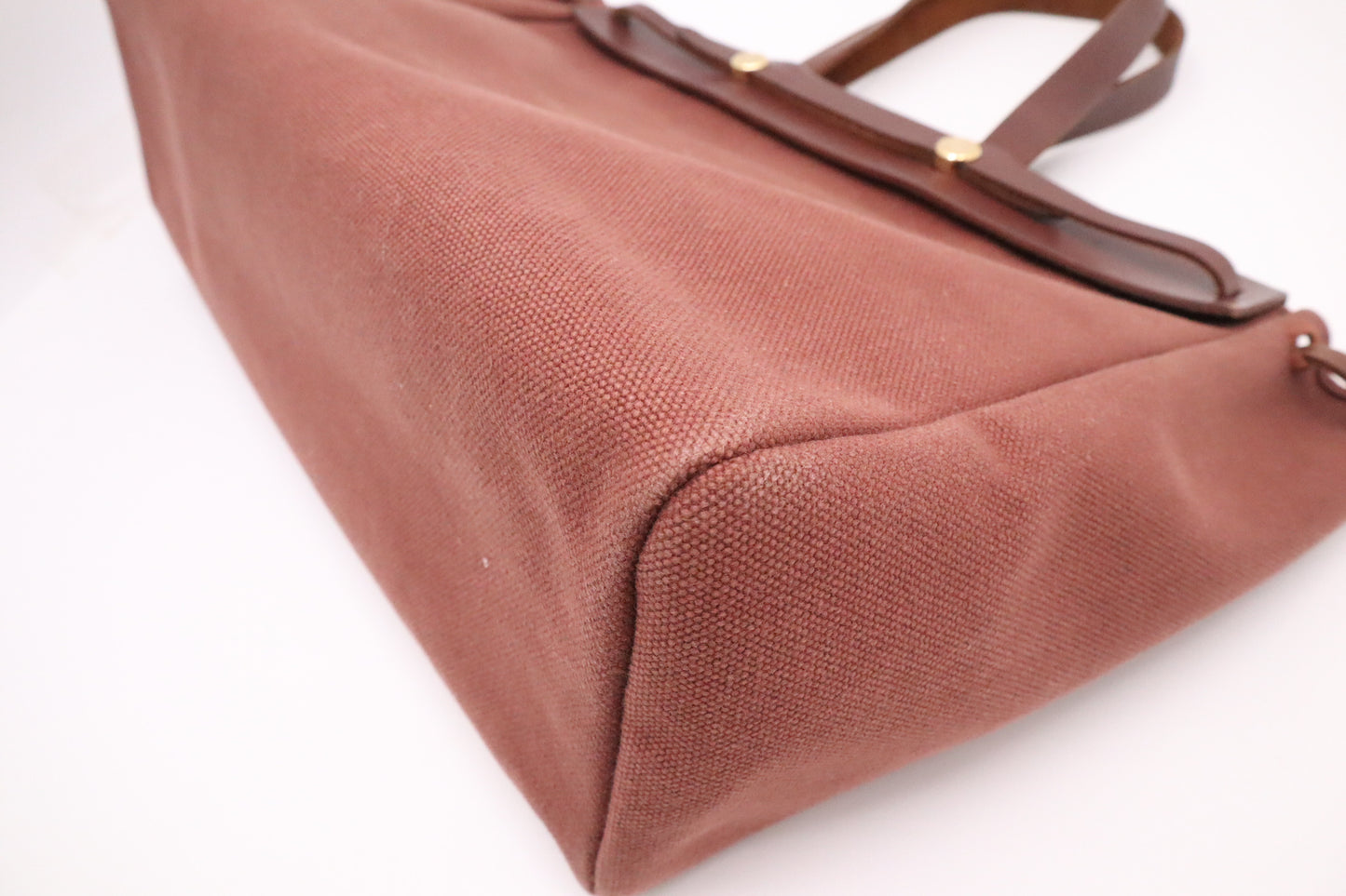 Hermes Herbag Cabas in Brown Canvas