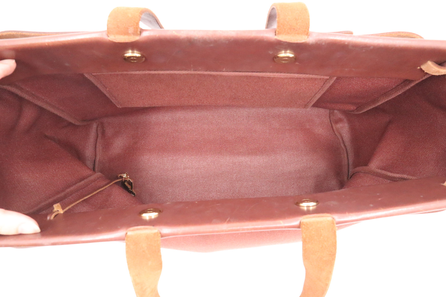 Hermes Herbag Cabas in Brown Canvas