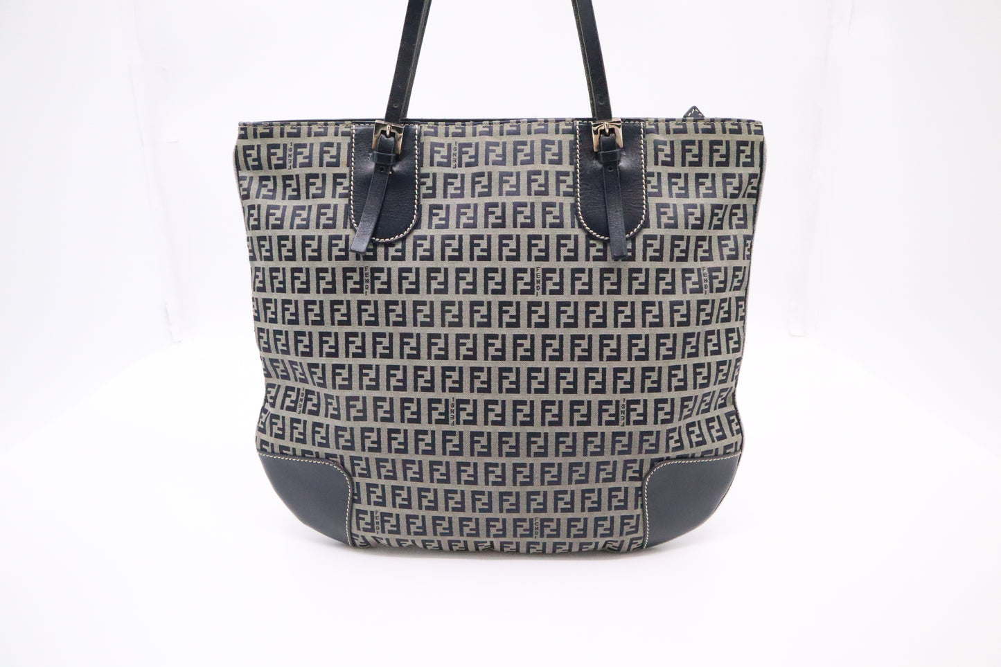 Fendi Tote in Navy Blue Zucca Canvas