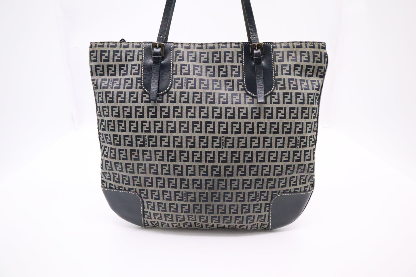 Fendi Tote in Navy Blue Zucca Canvas