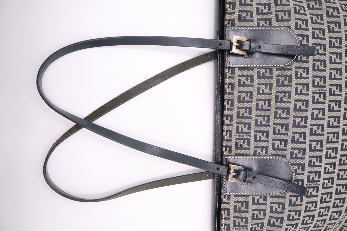 Fendi Tote in Navy Blue Zucca Canvas