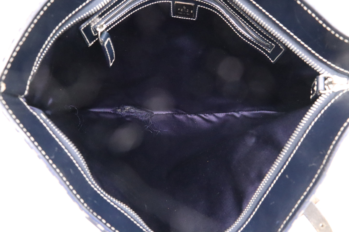 Fendi Tote in Navy Blue Zucca Canvas