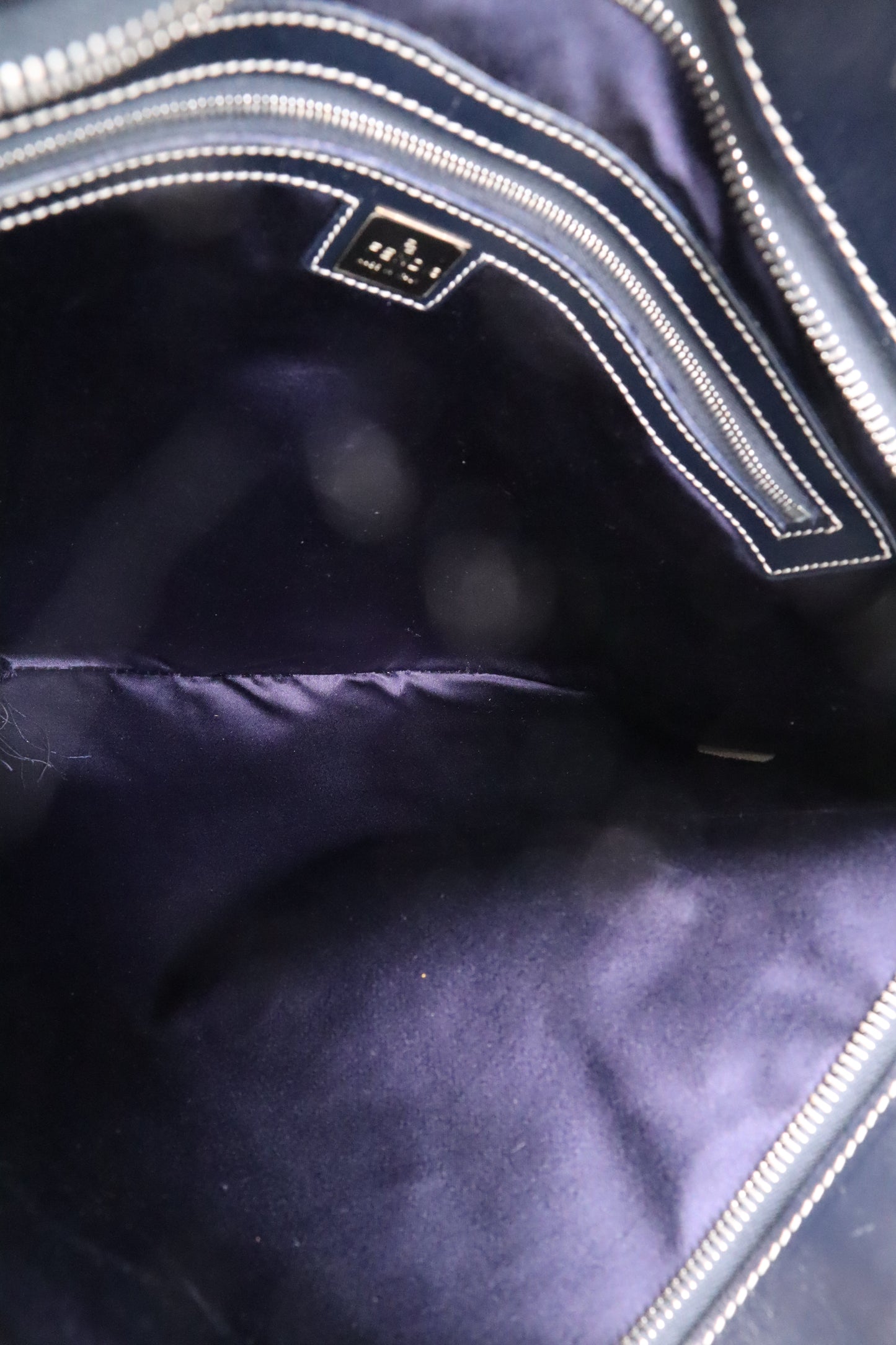 Fendi Tote in Navy Blue Zucca Canvas