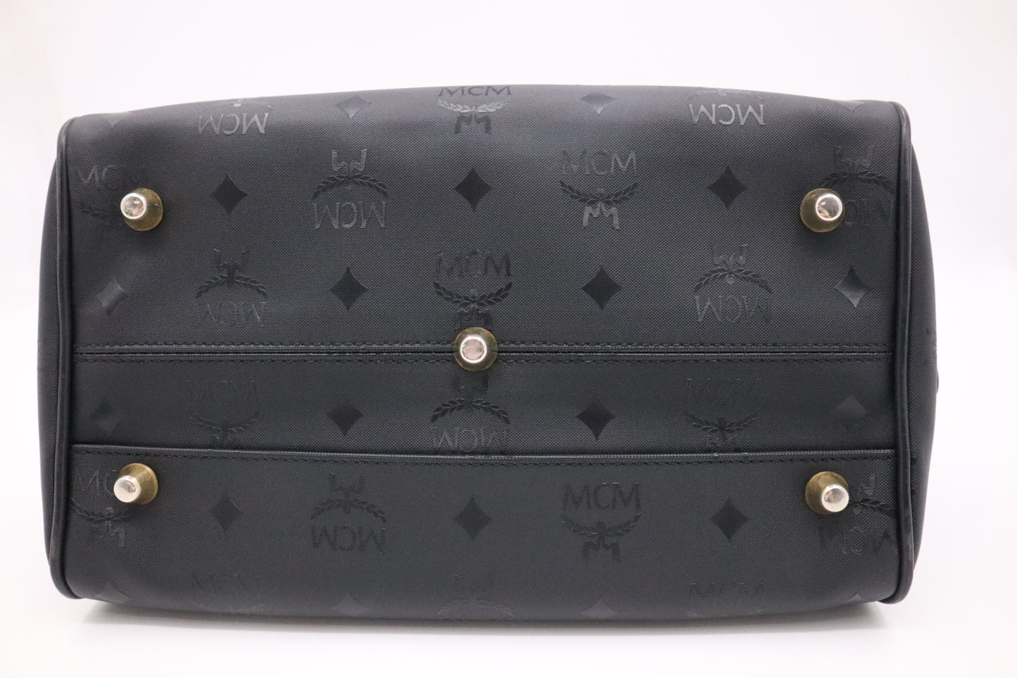 MCM Boston Bag in Black Visetos Patent Canvas