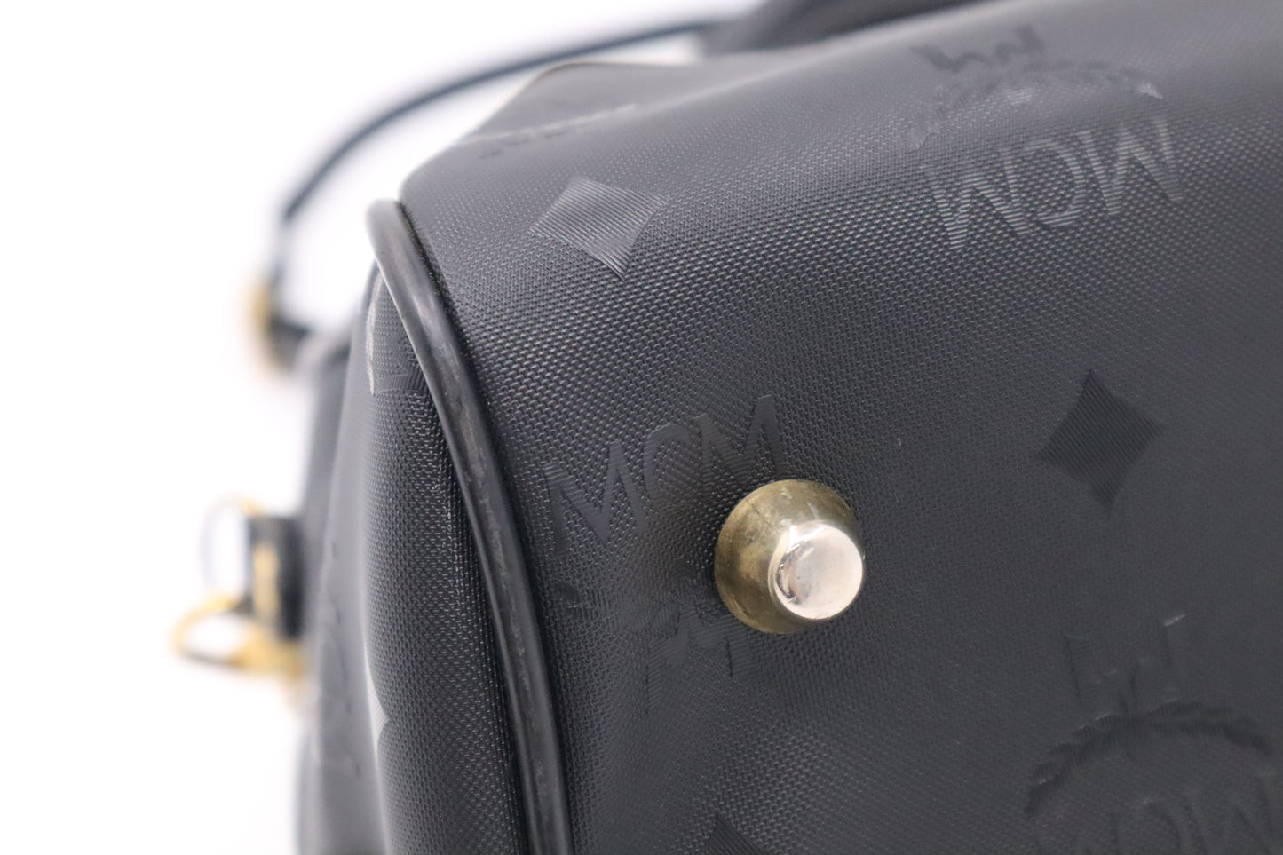 MCM Boston Bag in Black Visetos Patent Canvas