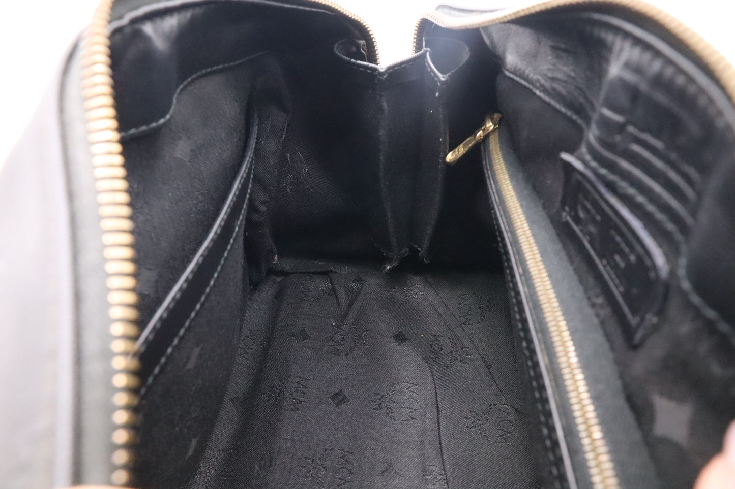 MCM Boston Bag in Black Visetos Patent Canvas