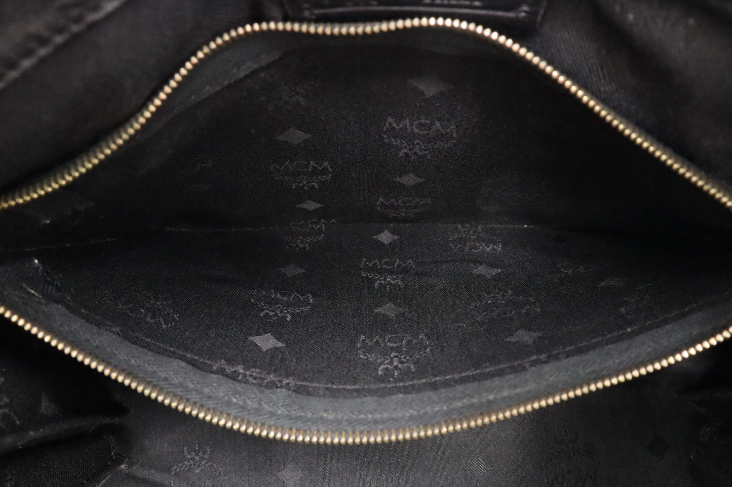 MCM Boston Bag in Black Visetos Patent Canvas