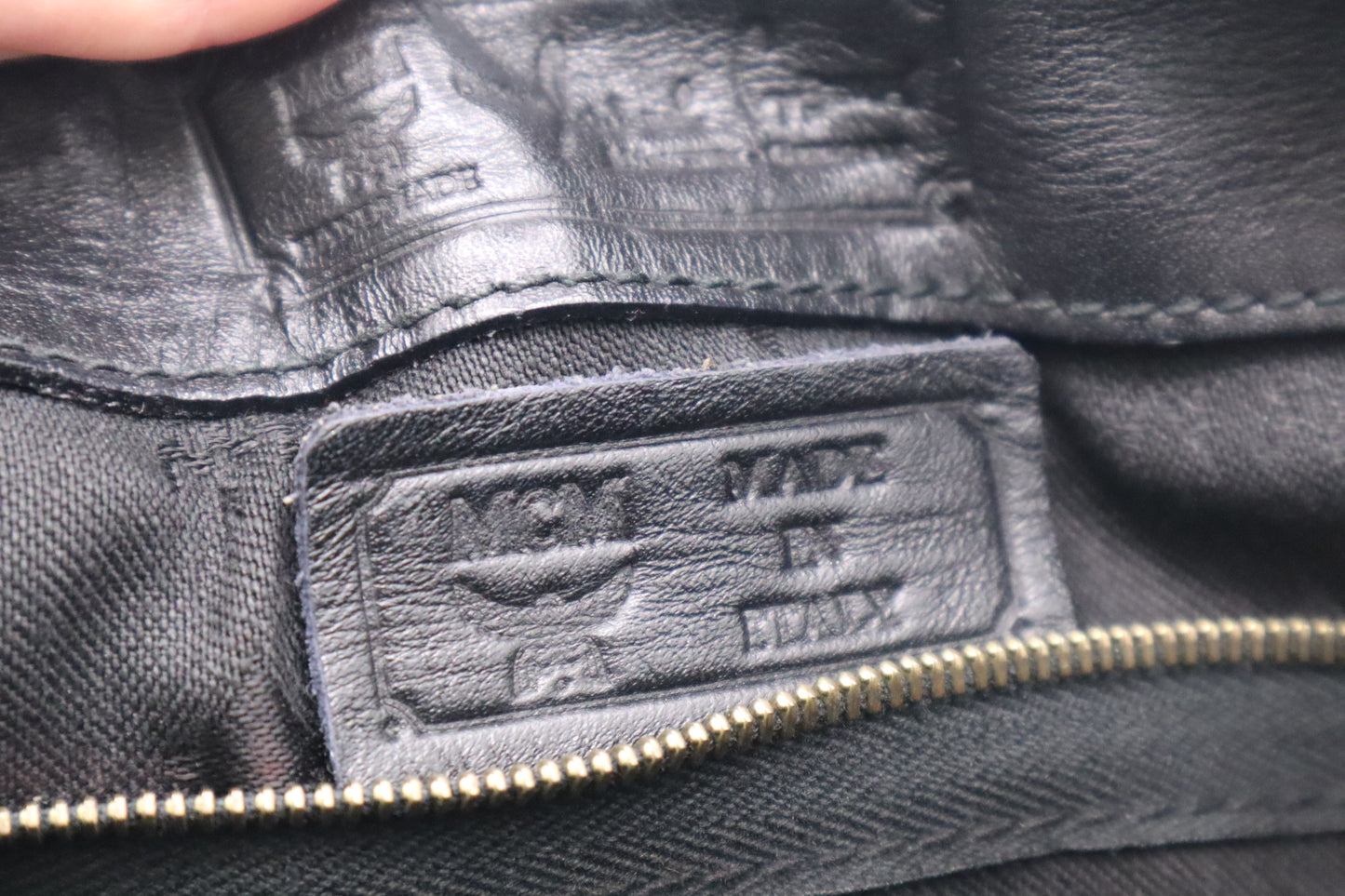 MCM Boston Bag in Black Visetos Patent Canvas