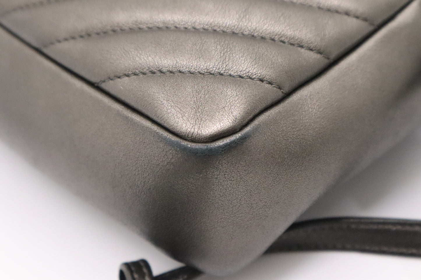YSL Saint Laurent Lou Camera Bag in Pewter Leather