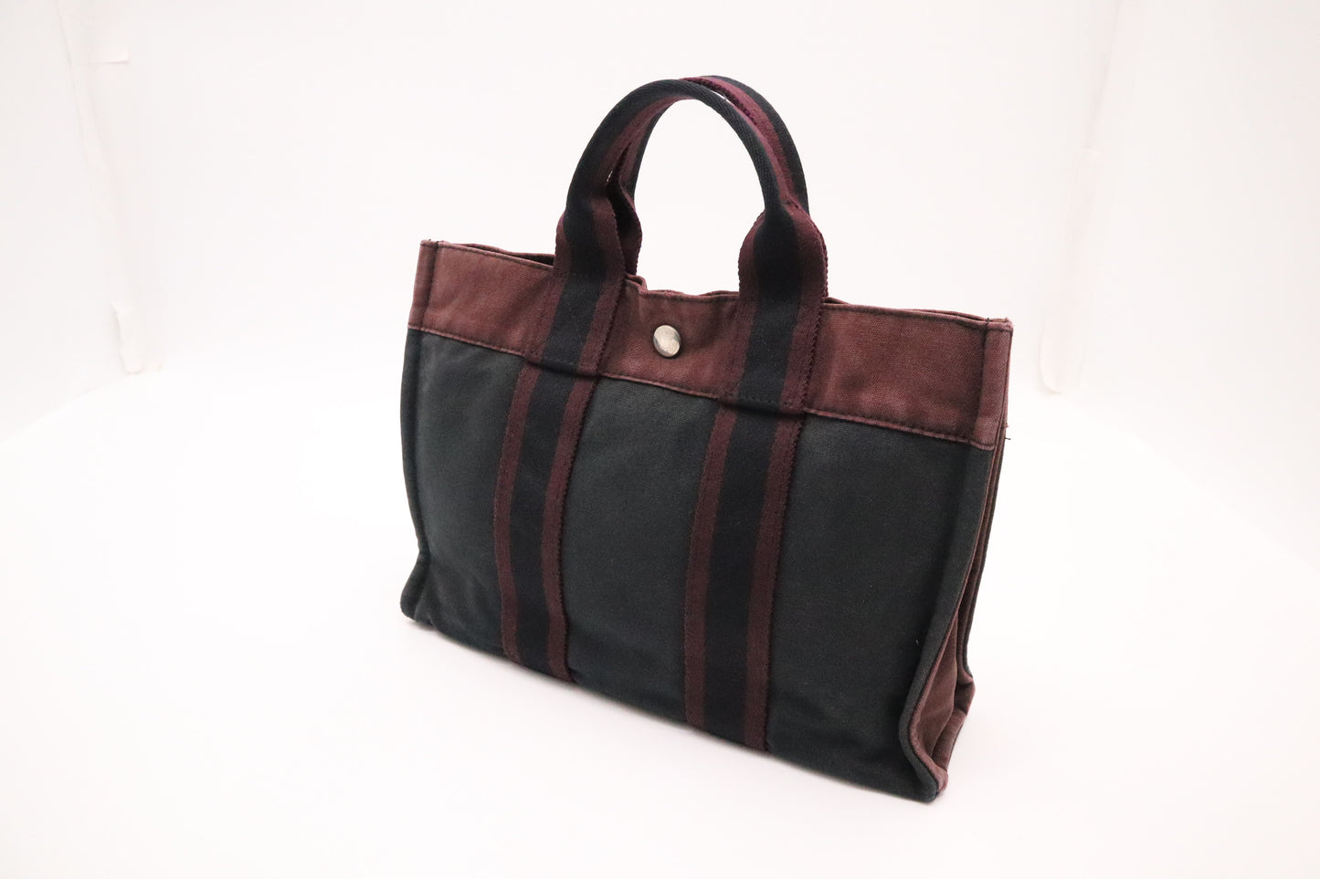 Hermes Fourre-Tout PM in Navy and Maroon Canvas