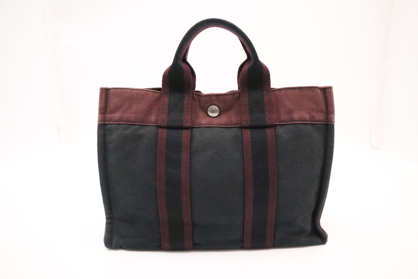 Hermes Fourre-Tout PM in Navy and Maroon Canvas