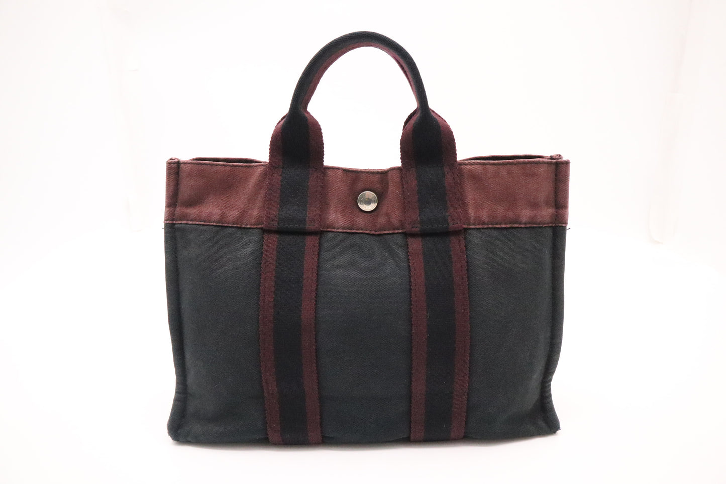 Hermes Fourre-Tout PM in Navy and Maroon Canvas