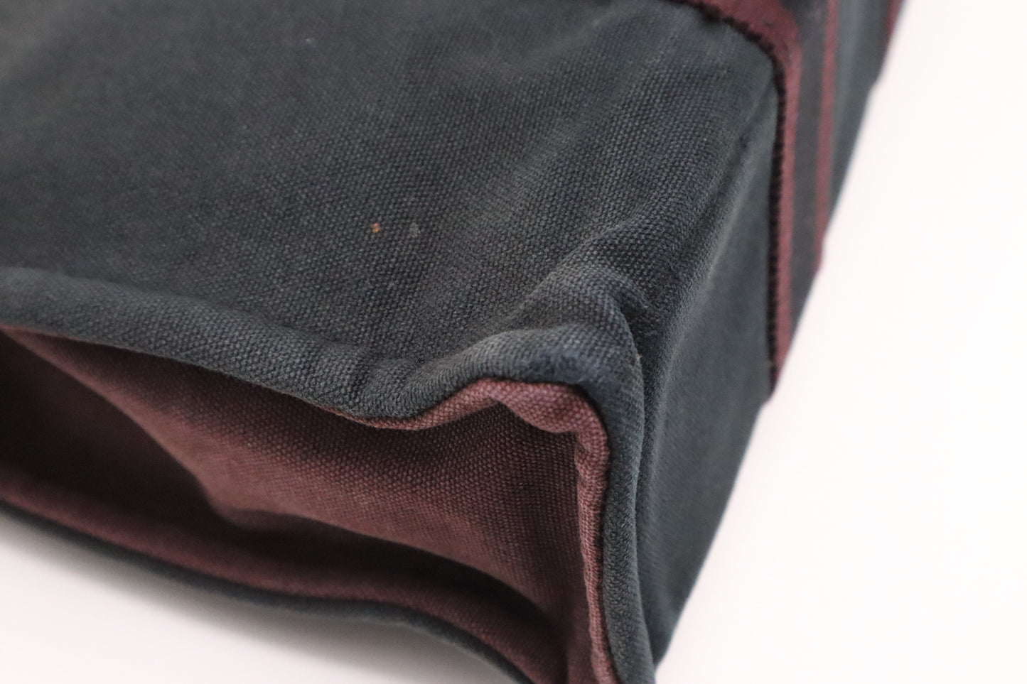 Hermes Fourre-Tout PM in Navy and Maroon Canvas
