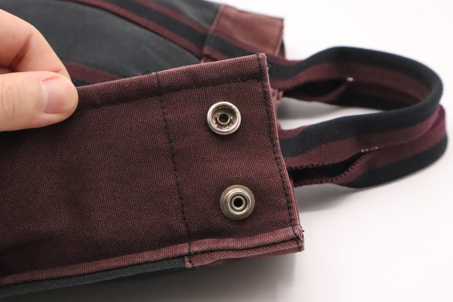 Hermes Fourre-Tout PM in Navy and Maroon Canvas
