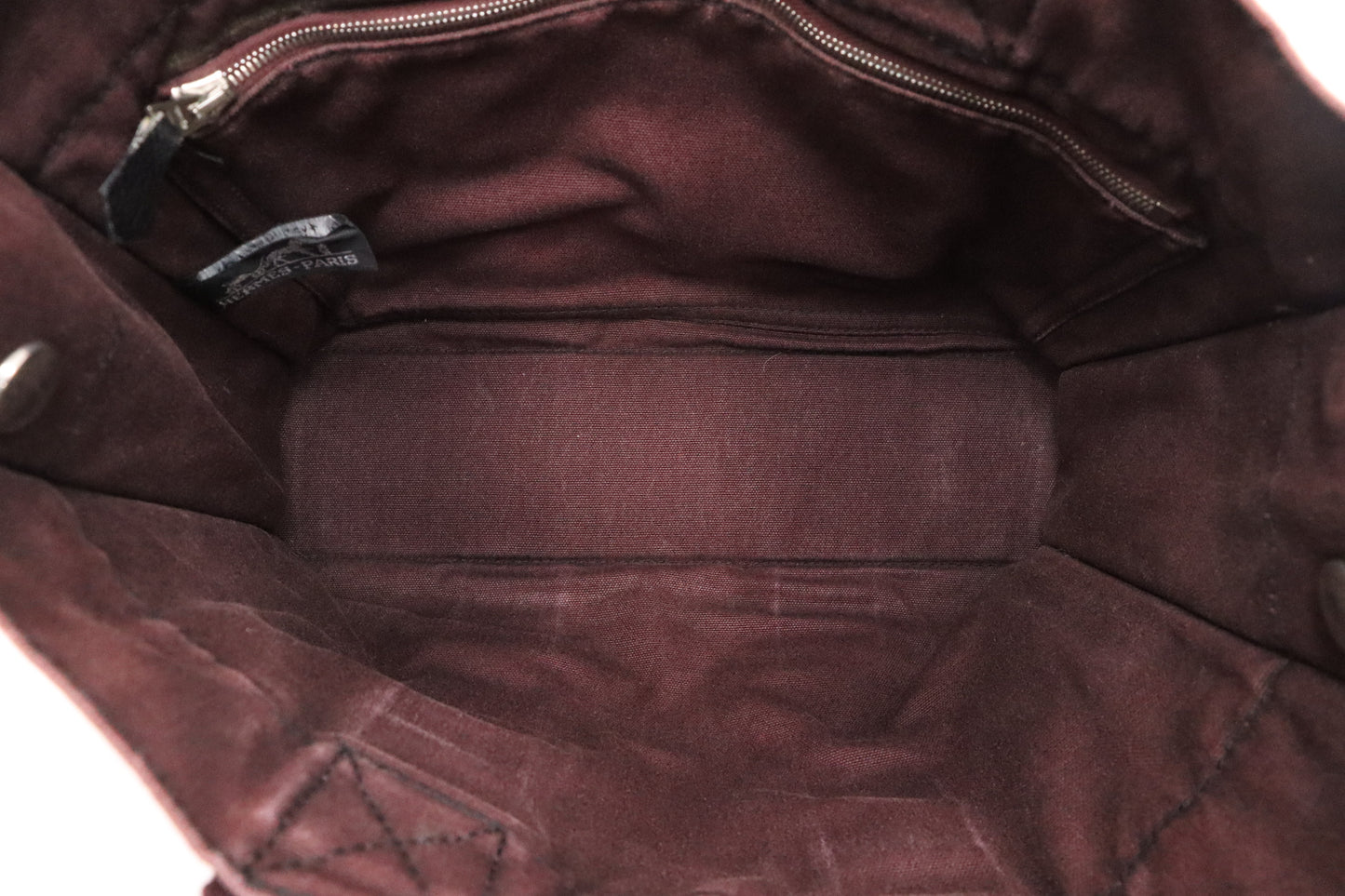 Hermes Fourre-Tout PM in Navy and Maroon Canvas