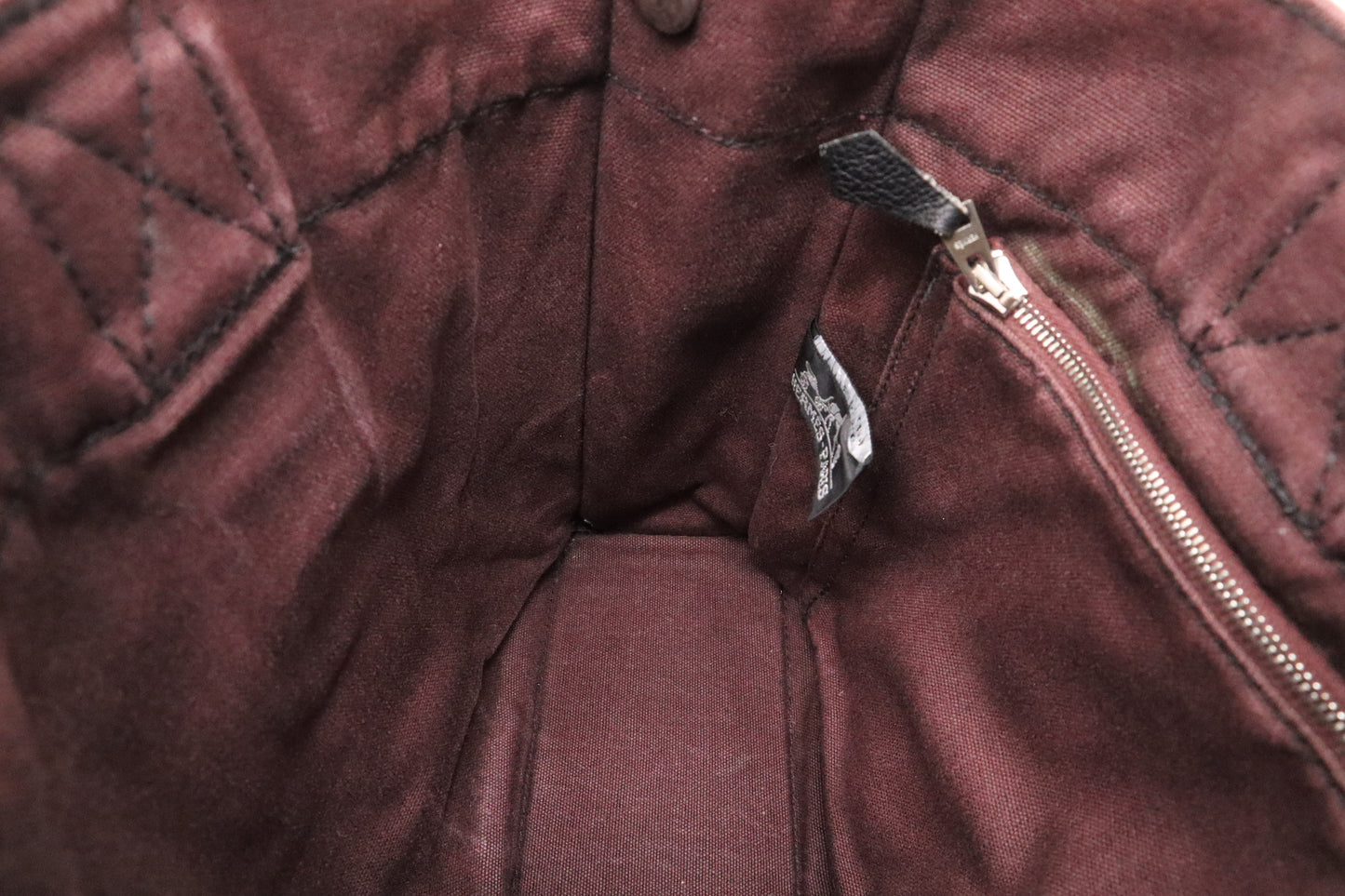 Hermes Fourre-Tout PM in Navy and Maroon Canvas