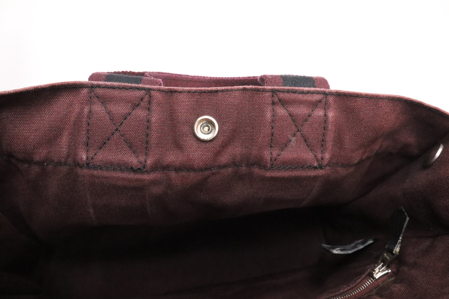 Hermes Fourre-Tout PM in Navy and Maroon Canvas