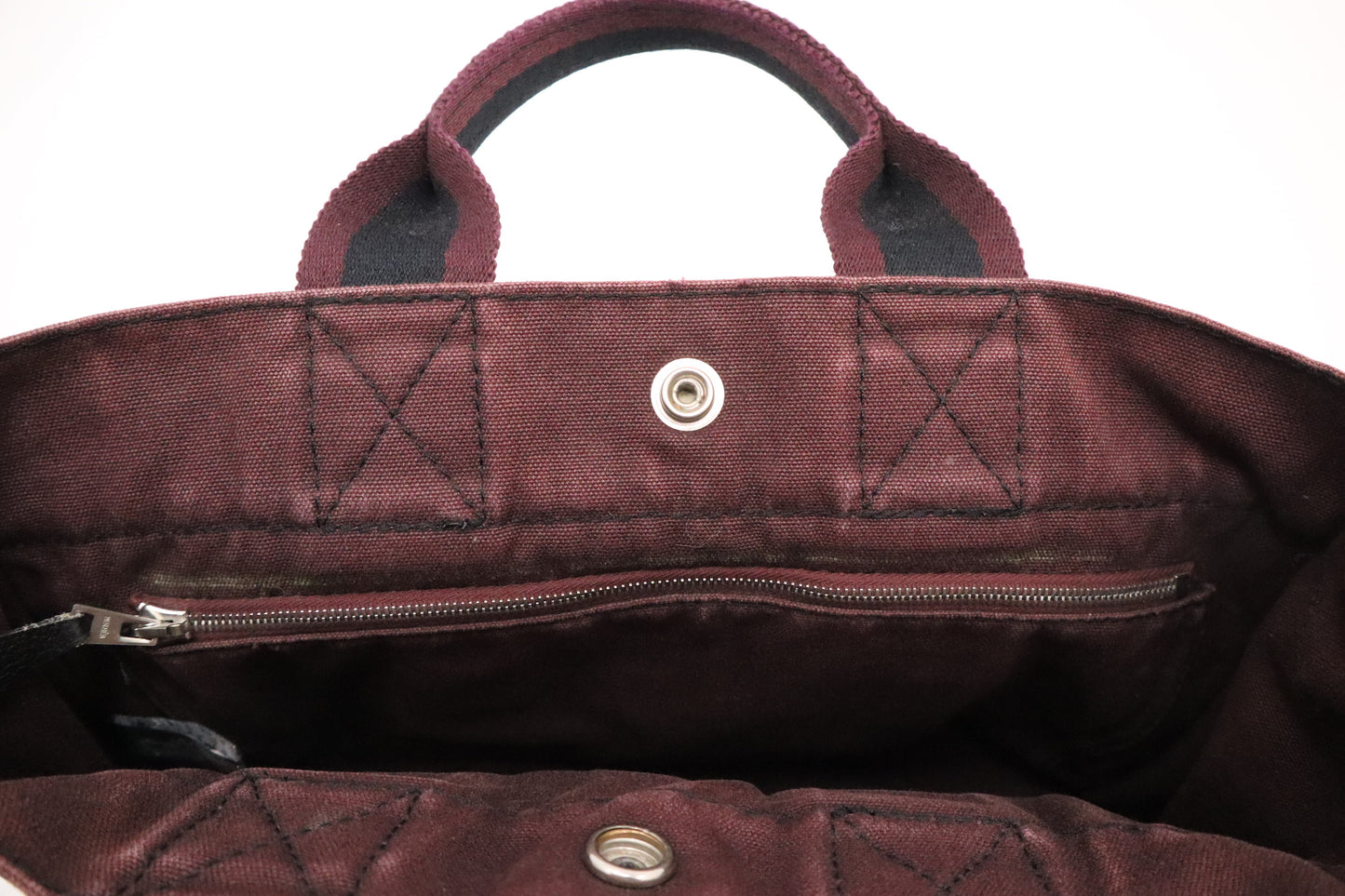 Hermes Fourre-Tout PM in Navy and Maroon Canvas
