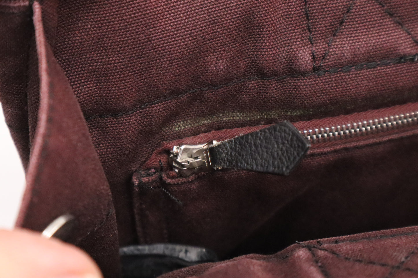 Hermes Fourre-Tout PM in Navy and Maroon Canvas